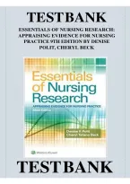 Test Bank for Essentials of Nursing Research&colon; Appraising Evidence for Nursing Practice 9th Edition by Denise