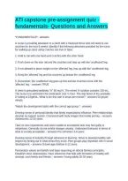 ATI capstone pre-assignment quiz -fundamentals- Questions and Answers