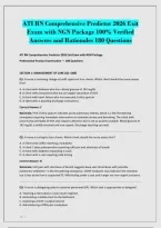 ATI RN Comprehensive Predictor 2026 Exit&NewLine;Exam with NGN Package 100&percnt; Verified&NewLine;Answers and Rationales 180 Questions