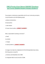 CMCA Practice Exam Newest 2026&sol;2027 Questions &NewLine;and Correct Detailed Answers Already Graded A&plus; 