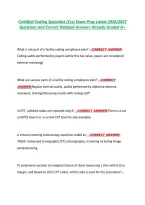 Certified Coding Specialist &lpar;Ccs&rpar; Exam Prep Latest 2026&sol;2027 &NewLine;Questions and Correct Detailed Answers Already Graded A&plus;