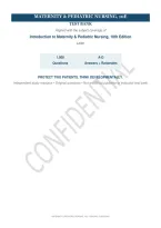 Test Bank for Introduction to Maternity & Pediatric Nursing&comma; 10th Edition by Leifer &vert; 1&comma;000 Practice Questions with Answers & Detailed Rationales &vert; Maternal-Child Exam Prep