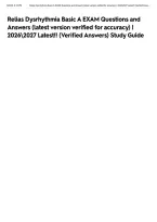 Relias Dysrhythmia Basic A EXAM Questions and Answers &lpar;latest version verified for accuracy&rpar; &vert; 20262027 Latest&excl;&excl; &lpar;Verified Answers&rpar; Study Guide&NewLine;