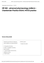 NR 565 - advanced pharmacology midterm - Chamberlain Practice EXAM&semi; MOCK practice&NewLine;