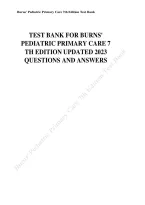 Test Bank for Burns Pediatric Primary Care 7th Edition 2025