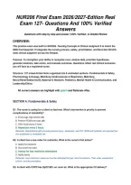 NUR206 Final Exam 2026&sol;2027-Edition Real &NewLine;Exam 127- Questions And 100&percnt; Verified &NewLine;Answers 