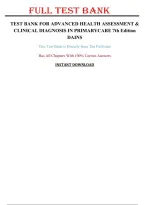 Test Bank for Advanced Health Assessment&colon; Clinical Diagnosis in Primary Care 7th Edition by Joyce E&period; Dains