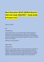  &NewLine; &NewLine;Next Generation NCLEX &lpar;NGN&rpar; Endocrine &NewLine;EAQ Case Study 2026&sol;2027 &vert; Study Guide & Practice Test &NewLine; &NewLine;