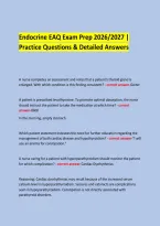 Endocrine EAQ Exam Prep 2026&sol;2027 &vert; Practice Questions & Detailed Answers &NewLine;  &NewLine;