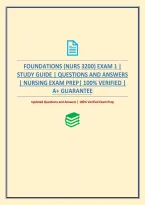 Foundations &lpar;Nurs 3200&rpar; Exam 1 &vert; Study Guide &vert; Questions And Answers &vert; Nursing Exam Prep