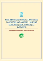 Nurs 3200 Midterm Prep &vert; Study Guide &vert; Questions And Answers &vert; Nursing Exam Prep