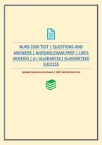 Nurs 3200 Test &vert; Study Guide &vert; Questions And Answers &vert; Nursing Exam Prep &vert; 100&percnt; Verified &vert; A&plus; Guarantee