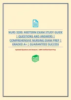 Nurs 3200&colon; Midterm Exam Study Guide &vert; Questions And Answers &vert; Comprehensive Nursing Exam Prep