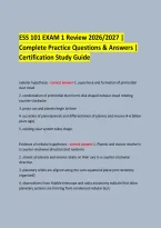 ESS 101 EXAM 1 Review 2026&sol;2027 &vert; &NewLine;Complete Practice Questions & Answers &vert; Certification Study Guide &NewLine; &NewLine;