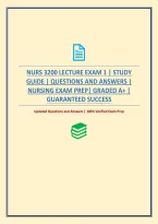 Nurs 3200 Lecture Exam 1 &vert; Study Guide &vert; Questions And Answers &vert; Nursing Exam Prep