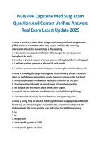 Nurs 406 Capstone Med Surg Exam Question And Correct Verified Answers Real Exam Latest Update 2025