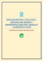 Nurs 3200 Midterm &vert; Study Guide &vert; Questions And Answers &vert; Comprehensive Exam Prep
