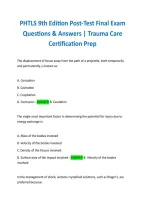 PHTLS 9th Edition Post-Test Final Exam Questions & Answers &vert; Trauma Care Certification Prep 