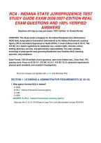 Rca - Indiana State Jurisprudence Test &NewLine;Study Guide Exam 2026&sol;2027-Edition Real &NewLine;Exam Questions And 100&percnt; Verified &NewLine;Answers