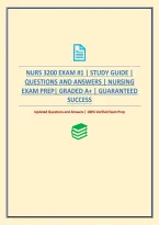 Nurs 3200 Exam &num;1 &vert; Study Guide &vert; Questions And Answers &vert; Nursing Exam Prep