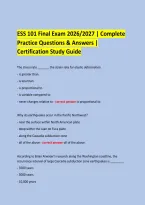 ESS 101 Final Exam 2026&sol;2027 &vert; Complete &NewLine;Practice Questions & Answers &vert; Certification Study Guide &NewLine;