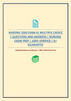 Nursing 3200 Exam &num;1 Multiple Choice &vert; 100&percnt; Verified &vert; Questions And Answers &vert; A&plus; Guarantee