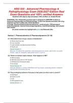 NSG 533 - Advanced Pharmacology & &NewLine;Pathophysiology Exam 2026&sol;2027-Edition Real &NewLine;Exam Questions and 100&percnt; verified Answers 