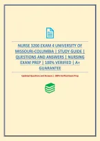 Nurse 3200 Exam 4 University Of Missouri-Columbia &vert; Study Guide &vert; Questions And Answers &vert; Nursing Exam Prep