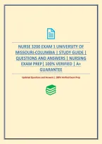 Nurse 3200 Exam 1 University Of Missouri-Columbia &vert; Study Guide &vert; Questions And Answers &vert; Nursing Exam Prep
