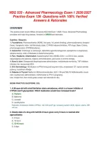 NSG 533 - Advanced Pharmacology Exam 1 2026&sol;2027 &NewLine;Practice Exam 126 -Questions with 100&percnt; Verified &NewLine;Answers & Rationales
