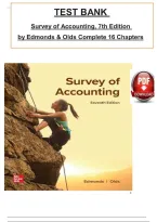 Test Bank For Survey of Accounting 7th Edition by Thomas Edmonds&comma; Christopher Edmonds&comma; Philip Olds&comma; Frances McNair & Bor-Yi Tsay ISBN 9781264442973 Chapters&lpar;1 to 16&rpar;