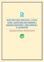 Nurs Prof Med Term Quiz 1 &vert; Study Guide &vert; Questions And Answers &vert; Nursing Exam Prep