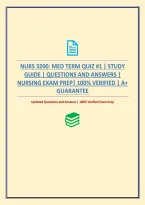 Nurs 3200&colon; Med Term Quiz &num;1 &vert; Study Guide &vert; Questions And Answers &vert; Nursing Exam Prep