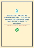 Nurs 305 Exam 1&colon; Professional Nursing Foundations &vert; Study Guide &vert; Questions And Answers &vert; Nursing Exam Prep