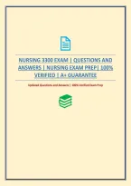 Nursing 3300 Exam &vert; Study Guide &vert; Questions And Answers &vert; Nursing Exam Prep