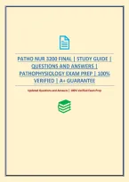 Patho Nur 3200 Final &vert; Study Guide &vert; Questions And Answers &vert; Pathophysiology Exam Prep