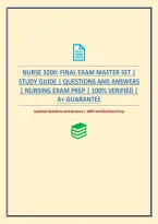 Nurse 3200&colon; Final Exam Master Set &vert; Study Guide &vert; Questions And Answers &vert; Nursing Exam Prep