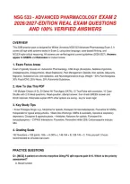 Nsg 533 - Advanced Pharmacology Exam 2 &NewLine;2026&sol;2027-Edition Real Exam Questions &NewLine;And 100&percnt; Verified Answers