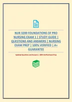 Nur 3200 Foundations Of Pro Nursing Exam 1 &vert; Study Guide &vert; Questions And Answers &vert; Nursing Exam Prep