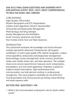 Aha Acls Final Exam Questions And Answers With&NewLine;Explanation &lpar;Latest 2026 &sol; 2027&rpar;&colon; Most Comprehensive&NewLine;To Pass The Exam&comma; 100&percnt; Verified