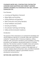 Colorado Water Well Construction Contractor&NewLine;Licensing Exam Questions And Correct Answers&NewLine;&lpar;Verified Answers&rpar; Plus Rationales 2026 Q&A &vert; Instant&NewLine;Download Pdf&period;