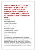 Comsae Phase 1 Asa 115 &ndash; The &NewLine;Complete 176 Question Test &NewLine;Bank All Questions With &NewLine;Correct Verified Answers & &NewLine;Detailed Rationales &ndash; Graded &NewLine;A&plus; For The Newest 2026 Actual &NewLine;Exam 