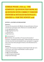 Comsae Phase 1 Asa 115 &ndash; The &NewLine;Complete  Question Test Bank All &NewLine;Questions With Correct Verified &NewLine;Answers & Detailed Rationales &ndash; &NewLine;Graded A&plus; For The Newest 2026