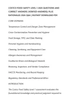 Costco Food Safety Level 1 2026 Questions And&NewLine;Correct Answers &lpar;Verified Answers&rpar; Plus&NewLine;Rationales 2026 Q&A &vert; Instant Download Pdf&period;
