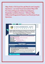 NR511 Week 2 CEA Exam Due 15th March 2026 Complete &NewLine;Questions 1- 150 Actual Exam Screenshots NR511 FNP &NewLine;Pre-Clinical Diagnostic Online Exam Requires &NewLine;Respondus Lockdown Browser &plus; Webcam NR511 &NewLine;Differential Diagnosis & Primary Care Practicum Exam &NewLine;Que