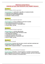 Oklahoma Jurisprudence&NewLine;UPDATED ACTUAL Exam Questions and CORRECT Answers