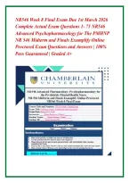 NR546 Week 8 Final Exam Due 1st March 2026 &NewLine;Complete Actual Exam Questions 1- 75 NR546 &NewLine;Advanced Psychopharmacology for The PMHNP &NewLine;NR 546 Midterm and Finals Examplify Online &NewLine;Proctored Exam Questions and Answers &vert; 100&percnt; &NewLine;Pass Guaranteed &vert; Graded A&plus;