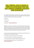 Unit Ii Mental Health Grade A&plus; &NewLine;Complete Exam Questions And &NewLine;100&percnt; Verified Answers &lpar;2026&sol;2027&rpar; &NewLine;Pass Guarantee