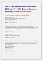 ANCC FNP Exam Review Questions &NewLine;LEIK part 1 &vert; 100&percnt; Correct Answers &vert; &NewLine;Verified &vert; Latest 2026 Version