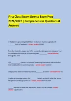 First Class Steam License Exam Prep &NewLine;2026&sol;2027 &vert; Comprehensive Questions & Answers &NewLine; &NewLine; &NewLine;